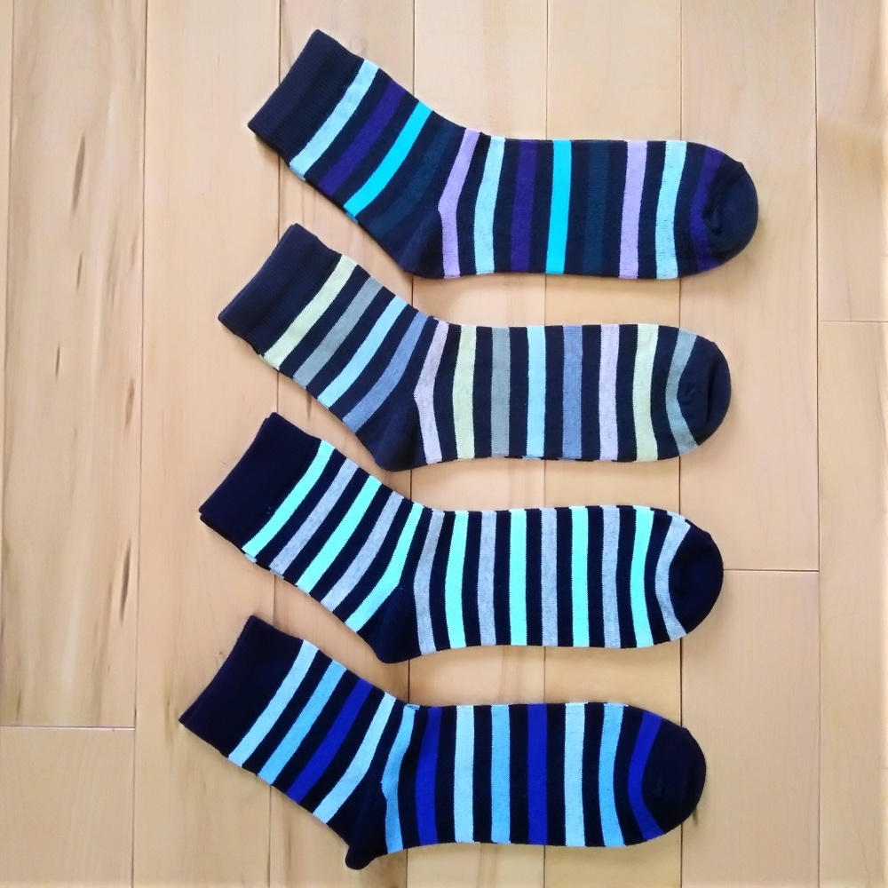 Women's stripe pattern socks 4prs set
